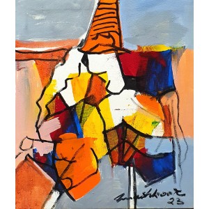 Mashkoor Raza, 12 x 14 Inch, Oil on Canvas, Abstracts Painting, AC-MR-663